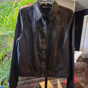100% Linen Jacket. Black. Relativity. XL.